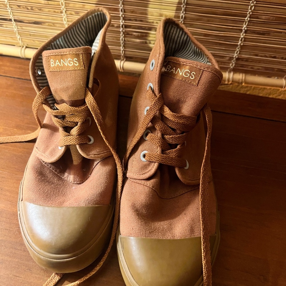 BANGS High-Top Sneakers in Brown